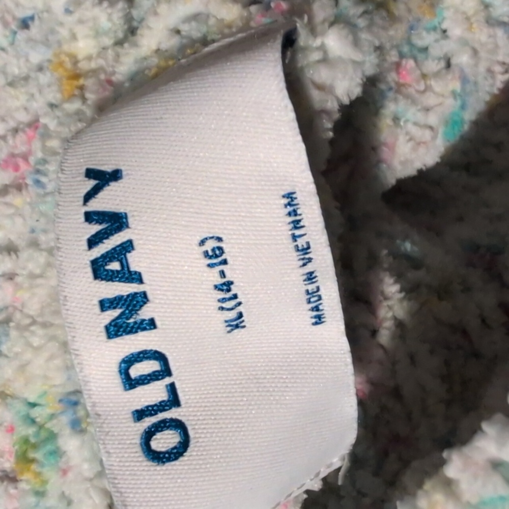 Old Navy Pastel Rainbow Speckled Velour Knit Girls Sweater Size XL 14/16 - Picture 2 of 6